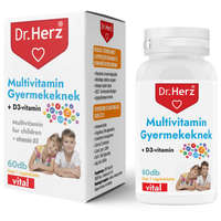 Dr. Herz Multivitamin Gyerekeknek + D3 vitamin rágótabletta (60 db)