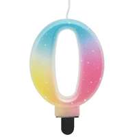 Godan Beauty and Charm: Szivárvány színű pasztell számgyertya - 0