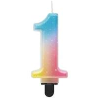 Godan Beauty and Charm: Szivárvány színű pasztell számgyertya - 1