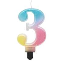 Godan Beauty and Charm: Szivárvány színű pasztell számgyertya - 3