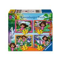 Puzzle 4in1 - Dóra a felfedező
