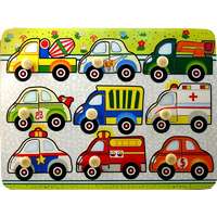 Fa puzzle 29,5x21,8x1,8 cm, autók HJ98059