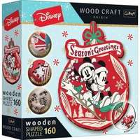 Trefl Trefl Puzzle Wood Craft: Disney, Mickey és Minnie karácsonya - 160 darabos puzzle fából