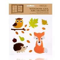 QX Róka, süni és bagoly ablakzselé szett - 20 x 25 cm