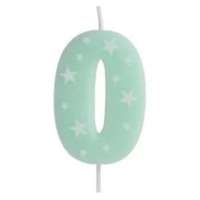 QX Színes születésnapi számgyertya, 6 cm - 0