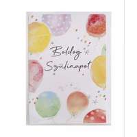 QX Képeslap színes lufikkal és Boldog Szülinapot felirattal - 13 x 19 cm