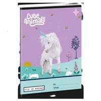 Ars Una Cute Animals: Unikornis mintás négyzethálós füzet, A5-ös