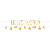 Baby Baby Girl Hello World felirat 176,8 cm 2 db-os