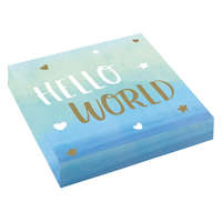 Baby Baby Boy Hello World szalvéta 16 db-os 33x33 cm