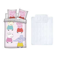 Peppa Malac Peppa malac gyerek, ovis ágyneműhuzat és paplan/párna szett 100x135 cm 40x60 cm (csíkos)