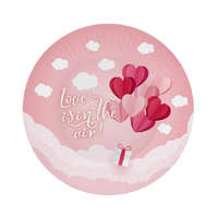 Szerelem Szerelem Love Is In The Air Pink papírtányér 6 db-os 18 cm