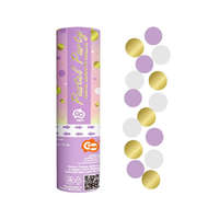 Boldog Születésnapot Színes Gold-Lilac-White konfetti kilövő 15 cm