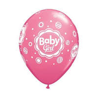 Baby Baby Girl Pink Mix léggömb, lufi 6 db-os 11 inch (28 cm)