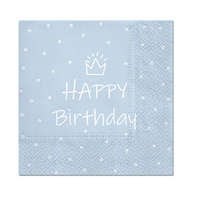 Boldog Születésnapot Happy Birthday Kék Light Blue szalvéta 20 db-os 33x33 cm
