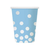 Színes Pöttyös Silver Dots Blue papír pohár 6 db-os 270 ml
