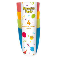 Színes Színes Party műanyag pohár 4 db-os szett 250 ml