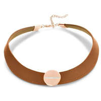 Victoria Victoria Fehér köves rose gold színű bőr nyaklánc