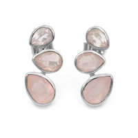 Ékszer ABC Ezüst rózsakvarc köves fülbevaló
