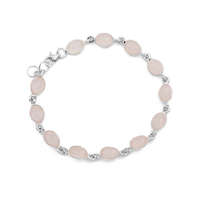 Ékszer ABC Ezüst rózsakvarc köves karlánc