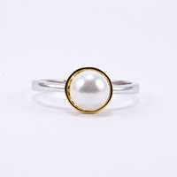 Ékszer ABC Ezüst aranyozott gyöngy gyűrű