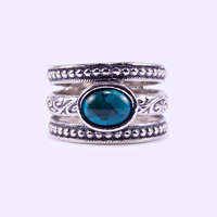 Shablool Izraeli ezüst türkiz köves gyűrű "fekvő.ovál"