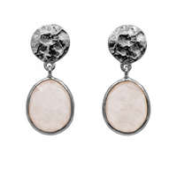 Ékszer ABC Ezüst rózsakvarc köves fülbevaló