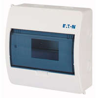 Eaton Eaton 280346 BC-O-1/8-ECO, műanyag kiselosztó 8 modul, 1 sor, átlátszó ajtóval IP40 falon kívüli