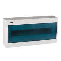 Kanlux Kanlux 23613 KDB-S18T KDB műanyag kiselosztó, 18 modul, 1 sor, IP30, kék színű átlátszó ajtóval, falon kívüli (Kanlux 23613)