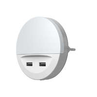  LEDVANCE LUNETTA USB White, beltéri, fehér 90 mm átmérőjű éjszakai LED lámpa fényérzékelővel USB töltővel, 13 W, foglalat: LED modul, IP20 védelem, 3000 K színhőmérséklet, 3 lm fényerő, 2 év garancia, 4058075266902