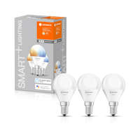  LEDVANCE SMART+ WIFI vezérlésű, LED fényforrás, Mini bulb, szabályozható, 5 W-os, változtatható színhőmérséklet: fehér (2700-6500 K), 470 lm, IP20, 20 000 óra, E14, hangvezérelhető (4058075485976)