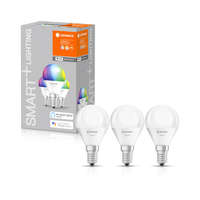  LEDVANCE SMART+ WIFI vezérlésű LED fényforrás Mini bulb szabályozható 5 W-os változtatható színhőmérséklet: fehér / RGBW 2700-6500 K 470 lm IP20 20 000 óra E14 hangvezérelhető 4058075485990