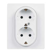 Legrand Legrand Niloé 764544 földelt csatlakozóaljzat (dugalj) gyermekvédelemmel 2x2P+F fehér burkolattal kerettel, süllyesztett, 16A 250V (Legrand 764544 / 664544)