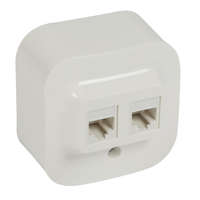 Legrand Legrand Forix 782428 Informatikai csatlakozóaljzat 2xRJ45 Cat5e UTP fehér burkolattal, kerettel, falon kívüli IP20 (Legrand 782428)