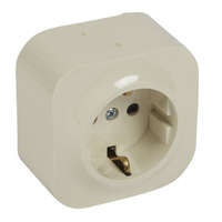 Legrand Legrand Forix 782450 földelt csatlakozóaljzat (dugalj) gyermekvédelemmel 2P+F bézs burkolattal, kerettel, falon kívüli, 16A 250V IP20 (Legrand 782450)