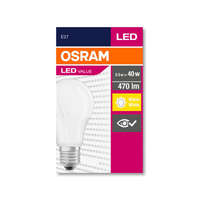  OSRAM Value LED körte, matt búra, 5,5W 470lm 2700K E27, átlagos élettartam: 10000 óra, fényszín: meleg fehér LED VALUE CL A 40 FR 5.5W 2700K E27 ( 4052899326927 )