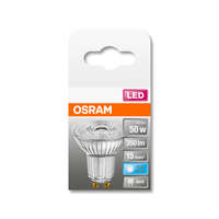  OSRAM Star 230V LED PAR16 spot, üveg ház, 4,3W 350lm 4000K GU10, átlagos élettartam: 15000 óra, fényszín: hideg fehér LED ST PAR16 50 36° 4.3W 4000K GU10 ( 4058075112582 )