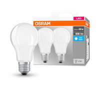 Osram OSRAM Base LED körte, matt plasztik búra, 8,5W 806lm 4000K E27 − 2 db-os szett, átlagos élettartam: 10000 óra, fényszín: hideg fehér LED BASE CL A 60 FR 8.5W 4000K E27 x2 ( 4058075152670 )