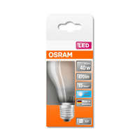  OSRAM Star LED körte, matt üveg búra, 4W 470lm 4000K E27, átlagos élettartam: 15000 óra, fényszín: hideg fehér LED ST CL A 40 GL FR 4W 4000K E27 ( 4058075303409 )