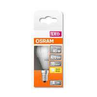  OSRAM Star LED kisgömb, matt búra, 5W 470lm 2700K E14, átlagos élettartam: 15000 óra, fényszín: meleg fehér LED ST CL P 40 FR 5W 2700K E14 ( 4058075431096 )