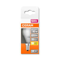 Osram OSRAM Star LED kisgömb, matt búra, 5W 470lm 2700K E14, átlagos élettartam: 15000 óra, fényszín: meleg fehér LED ST CL P 40 FR 5W 2700K E14 ( 4058075431096 )