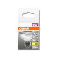  OSRAM Star LED MR16 spot, üveg ház, 7,2W 621lm 2700K GU5.3, átlagos élettartam: 15000 óra, fényszín: meleg fehér LED ST MR16 50 36° 7.2W 2700K GU5.3 ( 4058075433762 )