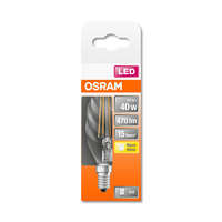  OSRAM Star LED gyertya, átlátszó üveg búra, 4W 470lm 2700K E14, átlagos élettartam: 15000 óra, fényszín: meleg fehér LED ST CL BW 40 FIL 4W 2700K E14 ( 4058075434202 )