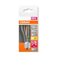  OSRAM Star+ GLOWdim LED körte, átlátszó üveg búra, 4,5W 470lm 2700K E27, átlagos élettartam: 15000 óra, fényszín: állítható meleg fehér LED STAR+ GLOWdim CL A 40 FIL 4.5W 2700K E27 ( 4058075435568 )