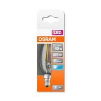  OSRAM Star LED gyertya, átlátszó üveg búra, 4W 470lm 4000K E14, átlagos élettartam: 15000 óra, fényszín: hideg fehér LED ST CL B 40 FIL 4W 4000K E14 ( 4058075437142 )