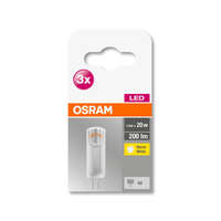  OSRAM Base 12V LED kapszula, plasztik ház, 1,8W 200lm 2700K G4 − 3 db-os szett, átlagos élettartam: 10000 óra, fényszín: meleg fehér LED BASE PIN 12V 20 CL 1.8W 2700K G4 x3 ( 4058075450011 )