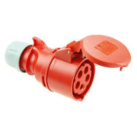 PCE PCE, 215-6, ipari csatlakozó lengő dugalj egyenes 5P (3P+N+F) 16A 6h, 400V 50/60 Hz, IP44, Dafh-164, piros, csavaros csatlakozás, Shark (PCE 215-6)