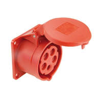PCE PCE, 325-6, ipari csatlakozó beépíthető dugalj egyenes 5P (3P+N+F) 32A 6h, 400V 50/60 Hz, IP44, Dafb-234, piros, csavaros csatlakozás (PCE 325-6)