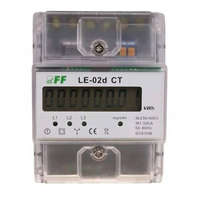  F&F LE-02D CT elektronikus áramváltós fogyasztásmérő, 3F DIN sínre, áttétel: 5-6000, LCD, 4 modulos, 4-vezetékes,digitális, 63A, IP20