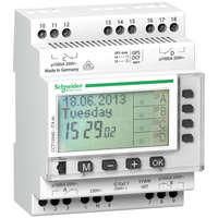  Schneider Electric, CCT15940, Digitális éves multifunkcionális kapcsolóóra, 4 csatorna 10A, 300 kapcsolási művelet, 10 év menet-tartalék, Acti9 ITA 4c (Schneider CCT15940)