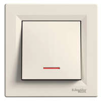 Schneider Electric Schneider Electric Asfora EPH1400123 egypólusú kapcsoló (101), bézs burkolattal, kerettel, süllyesztett, piros jelzőfénnyel 10A 250V ( EPH1400123 ).